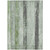 9' X 12' Artichoke Green And Gray Striped Washable Indoor Outdoor Area Rug