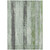 9' X 12' Artichoke Green And Gray Striped Washable Indoor Outdoor Area Rug
