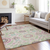 8' X 10' Pink Mauve And Mint Green Floral Washable Indoor Outdoor Area Rug