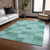 10' X 14' Blue And Aqua Geometric Washable Indoor Outdoor Area Rug