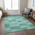 10' X 14' Blue And Aqua Geometric Washable Indoor Outdoor Area Rug