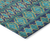 8' Teal Blue And Navy Blue Round Quatrefoil Washable Indoor Outdoor Area Rug