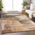 9' X 12' Terra Cotta Gray And Brown Abstract Washable Indoor Outdoor Area Rug