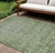 9' X 12' Fern Green Oriental Washable Indoor Outdoor Area Rug
