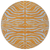 8' Copper And Gray Round Animal Print Washable Indoor Outdoor Area Rug