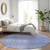 8' Sky Blue Purple And Ivory Round Tribal Washable Indoor Outdoor Area Rug