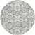 8' Graphite Gray And Silver Round Geometric Washable Indoor Outdoor Area Rug - 608219018894