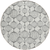 8' Graphite Gray And Silver Round Geometric Washable Indoor Outdoor Area Rug