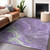 8' X 10' Purple Mint Green And Ivory Abstract Washable Indoor Outdoor Area Rug