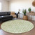 8' Artichoke Green And Ivory Round Geometric Washable Indoor Outdoor Area Rug Transitional Style - Artichoke Green, Ivory Color