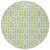 8' Artichoke Green And Ivory Round Geometric Washable Indoor Outdoor Area Rug Transitional Style - Artichoke Green, Ivory Color