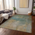 10' X 14' Artichoke Green Gray And Gold Abstract Washable Indoor Outdoor Area Rug