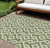 10' X 14' Olive Green And Ivory Geometric Washable Indoor Outdoor Area Rug - Olive Green, Ivory