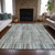 10' X 14' Teal Blue And Brown Striped Washable Indoor Outdoor Area Rug - 880016522341