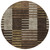 8' Chocolate Ivory And Gold Round Striped Washable Indoor Outdoor Area Rug