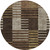 8' Chocolate Ivory And Gold Round Striped Washable Indoor Outdoor Area Rug