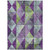 10' X 14' Purple And Lime Green Geometric Washable Indoor Outdoor Area Rug