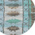 8' Brown And Teal Blue Round Tribal Washable Indoor Outdoor Area Rug