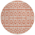 8' Salmon And Ivory Round Geometric Washable Indoor Outdoor Area Rug