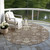 8' Brown Beige And Green Round Floral Washable Indoor Outdoor Area Rug