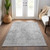 10' X 14' Gray Silver And Charcoal Abstract Washable Indoor Outdoor Area Rug Transitional Style - Gray, Silver, Charcoal Color