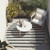 8' Round Charcoal Round Striped Washable Non Skid Indoor Outdoor Area Rug