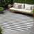 8' Round Charcoal Round Striped Washable Non Skid Indoor Outdoor Area Rug