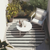 8' Round Charcoal Round Striped Washable Non Skid Indoor Outdoor Area Rug