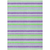 9' X 12' Green Purple and Blue Striped Washable Non Skid Indoor Outdoor Area Rug