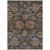 8' X 10' Navy Blue Brown And Terra Cotta Damask Washable Indoor Outdoor Area Rug
