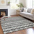 10' X 14' Gray Charcoal And Silver Quatrefoil Washable Indoor Outdoor Area Rug