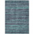 8' X 10' Teal Blue And Gray Striped Washable Indoor Outdoor Area Rug - Teal Blue, Gray