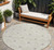 8' Beige And Ivory Round Geometric Washable Indoor Outdoor Area Rug - 608219099039