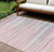 9' X 12' Pink Blue And Purple Striped Washable Indoor Outdoor Area Rug