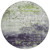 8' Artichoke Green And Purple Round Geometric Washable Indoor Outdoor Area Rug
