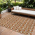 9' X 12' Orange Beige And Copper Floral Medallion Washable Indoor Outdoor Area Rug