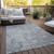 9' X 12' Gray Beige And Charcoal Oriental Washable Indoor Outdoor Area Rug