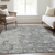 9' X 12' Gray Beige And Charcoal Oriental Washable Indoor Outdoor Area Rug