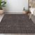 9' X 12' Chocolate And Black Geometric Washable Indoor Outdoor Area Rug