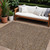 10' X 14' Brown Gold And Ivory Polka Dot Washable Indoor Outdoor Area Rug