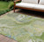 10' X 14' Green Blue And Gray Abstract Washable Indoor Outdoor Area Rug