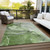 8' X 10' Olive Green Abstract Washable Non Skid Indoor Outdoor Area Rug - Olive Green