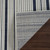 6' X 9' Blue and Cream Striped Distressed Indoor Outdoor Area Rug