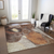 8' X 10' Coffee Copper And Beige Abstract Washable Indoor Outdoor Area Rug