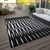 9' X 12' Black Ivory And Gray Geometric Washable Indoor Outdoor Area Rug