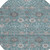 8' Teal Blue Gray And Charcoal Round Floral Washable Indoor Outdoor Area Rug