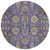 8' Purple Beige And Taupe Round Oriental Washable Indoor Outdoor Area Rug