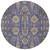8' Purple Beige And Taupe Round Oriental Washable Indoor Outdoor Area Rug