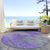8' Purple Gray And Charcoal Round Abstract Washable Indoor Outdoor Area Rug