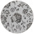 8' Gray Charcoal And Silver Round Floral Washable Indoor Outdoor Area Rug Transitional Style - Gray, Charcoal, Silver Color